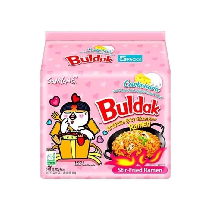 buldak-carbonara-min SAM YANG ИНСТАНТНИ РАМЕН НУДЛИ BULDAK – КАРБОНАРА – СТЕК 5 Х 140 ГР. - Image 1